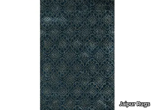 ROCCOCO TAQ-327 Indigo Blue/Dark Gray - Rectangular handmade rug _ Jaipur Rugs