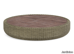 TUGU - Round low wicker garden side table _ Jardinico