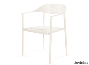 KUDOS - Stackable powder coated aluminium chair with armrests _ Jardinico