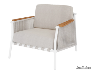 SCOOP - Upholstered fabric garden armchair with armrests _ Jardinico