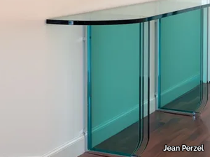 20 - Rectangular glass console table _ Jean Perzel