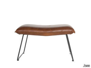 BEAL - Upholstered sled base leather footstool _ Jess