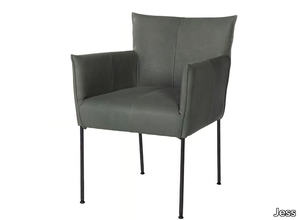 FORWARD - Leather chair with armrests _ Jess