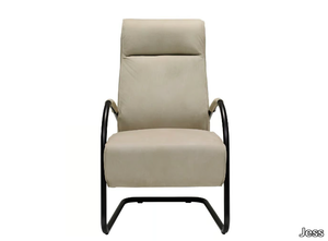 HOWARD - Cantilever leather armchair with armrests _ Jess