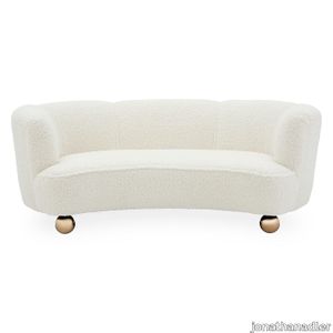 Parker Curved Sofa in Teddy Bouclé