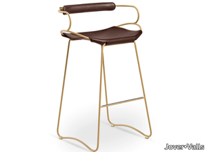 HUG BAR STOOL - High tanned leather and steel stool with back _ Jover+Valls