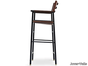 REPOSE BAR STOOL - High tanned leather and steel stool with back _ Jover+Valls