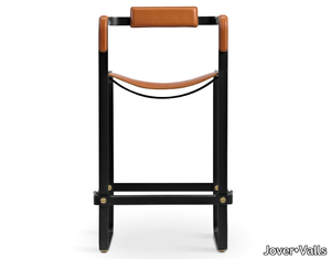 WANDERLUST BAR STOOL - High tanned leather and steel stool with back _ Jover+Valls