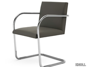 BRNO CHAIR - TUBULAR - Cantilever upholstered chair with armrests _ KNOLL