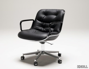 POLLOCK - Leather office chair with 5-Spoke base _ KNOLL