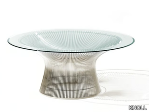 PLATNER - Round crystal and steel coffee table _ KNOLL