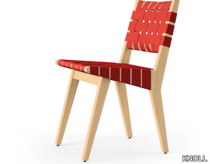 RISOM - Wooden chair with cotton webbing _ KNOLL