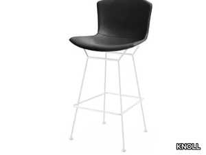 BERTOIA - Leather stool with back _ KNOLL