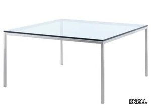 FLORENCE KNOLL - Square glass and steel table _ KNOLL