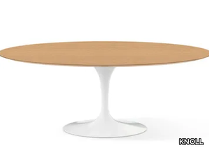 TULIP - Oval table with wooden top and aluminium base _ KNOLL