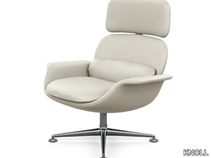 KN02 - Swivel leather armchair high-back _ KNOLL