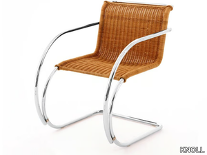 MR - Cantilever rattan chair with armrests _ KNOLL