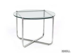 MR - Round glass and steel coffee table _ KNOLL