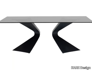 GLORIA - Rectangular steel and glass table _ KARE Design