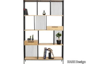 MODENA - Open steel and wood shelving unit with drawers _ KARE Design