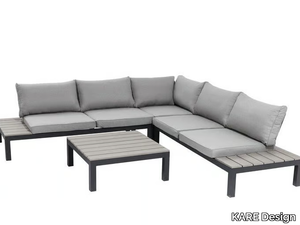 HOLIDAY - Corner upholstered 4 seater powder coated aluminium garden sofa _ KARE Design