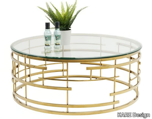 JUPITER - Round glass and steel coffee table _ KARE Design