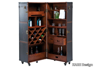 GLOBETROTTER - Wooden bar cabinet with casters _ KARE Design