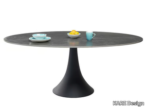 GRANDE POSSIBILITA - Oval ceramic and aluminium garden table _ KARE Design