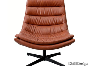 LIDO - Swivel leather armchair with 4-spoke base _ KARE Design