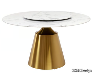LUCIA - Round marble table with Lazy Susan _ KARE Design