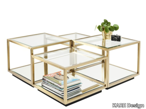 LUIGI GOLD - Modular Glass and Stainless Steel coffee table _ KARE Design