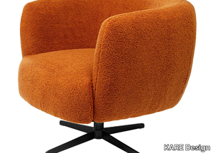 PEONY FUZZY - Swivel fabric armchair with 4-spoke base _ KARE Design