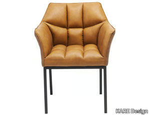 THINKTANK - Leather easy chair with armrests _ KARE Design