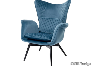 TUDOR VELVET - Wing fabric armchair with armrests _ KARE Design