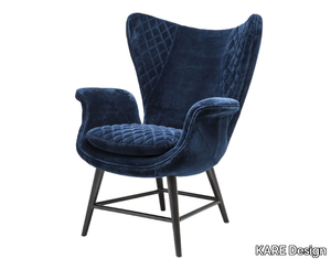 TUDOR VELVET - Velvet armchair with armrests _ KARE Design