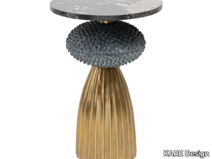 MASHA - Round high side table with metal base and marble top _ KARE Design