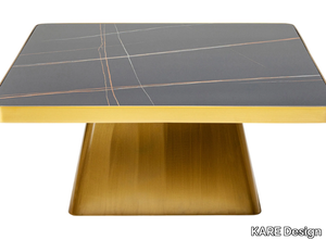 MILER - Low square metal coffee table with marble top _ KARE Design