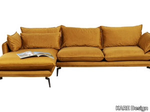 MONZA - 3 seater fabric sofa with chaise longue _ KARE Design
