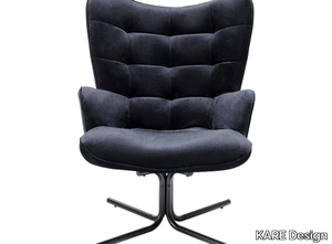 OSCAR - Swivel fabric armchair with armrests with 4-spoke base _ KARE Design