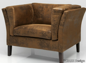 CANAPEE VINTAGE ECO - Vintage style leather armchair with armrests _ KARE Design