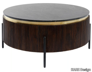 CATALINA - Round solid wood coffee table with marble top _ KARE Design