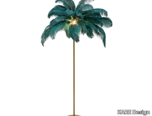 FEATHER PALM - Floor lamp with metal base and ostrich feathers _ KARE Design