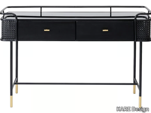 FENCE - Rectangular steel and wood console table with drawers _ KARE Design