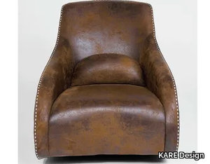 RITMO VINTAGE ECO - Relaxing leather armchair with armrests _ KARE Design
