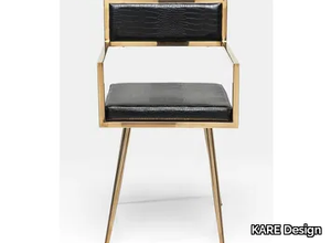 JAZZ - Upholstered leather chair with armrests _ KARE Design