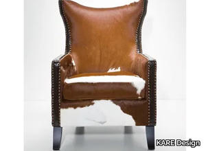 DENVER COW - Upholstered leather armchair with armrests _ KARE Design