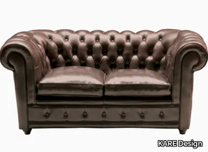 OXFORD - 2 seater tufted leather sofa _ KARE Design