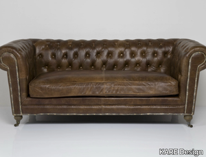 OXFORD VINTAGE DELUXE - Tufted leather sofa _ KARE Design