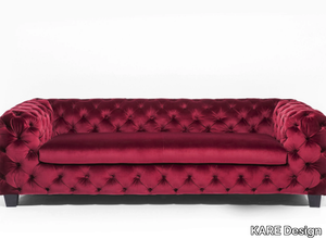 MY DESIRE RUBY RED - 3 seater tufted fabric sofa _ KARE Design