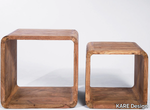 AUTHENTICO CUBE SQUARE - Low wooden coffee table _ KARE Design